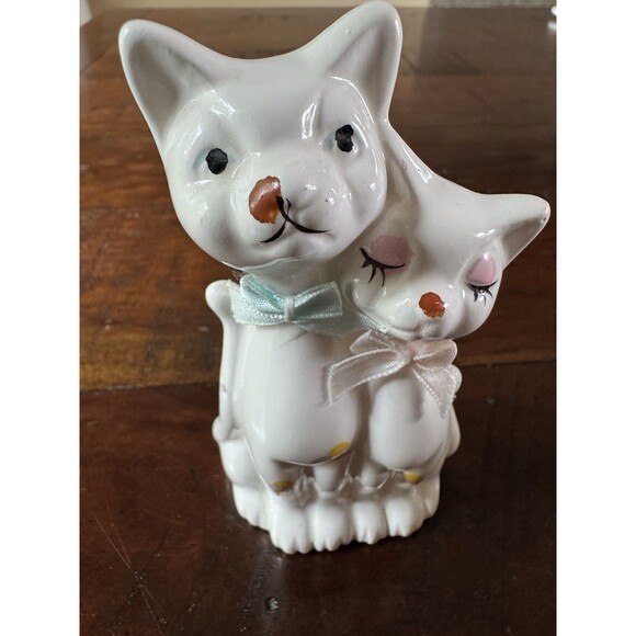 Vintage Shiah Yih Boy Girl Dog & Cat Figurines Wearing Ribbon‎ Bows - Picture 4 of 10
